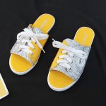 画像2: Women'sLace up flat sandalsレースアップバイカラーサンダル スリッパ シューズ・靴 レディース 女性用 シューズスニーカー  (2)