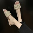 画像7: Women's  pearl flat slippers fashion wear open toe sandals slide sandals　パール付きスライドフラットサンダル レディース 女性用 シューズ  (7)