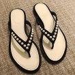 画像2: Women's Pearl with Tong Flat Sandals　パール付きフラットトングサンダル (2)