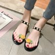 画像7: Women's pineapple toe pearl net  French sandals Flat Sandals　パイナップルパールトゥ＆パール付きサンダル (7)