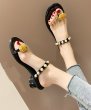 画像6: Women's pineapple toe pearl net  French sandals Flat Sandals　パイナップルパールトゥ＆パール付きサンダル (6)