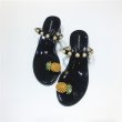 画像2: Women's pineapple toe pearl net  French sandals Flat Sandals　パイナップルパールトゥ＆パール付きサンダル (2)