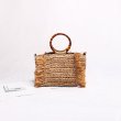 画像6:  woman straw tassel  Totes tote houlder Handbag　タッセル付トートショルダーカゴ　籠　かごスモール２WAYバック　 (6)