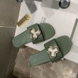 画像5: Women's  metal buckle open toe flat with soft bottom slippers  sandals slide sandals　メタル付きスライドフラットサンダル レディース 女性用 シューズ  (5)