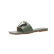 画像2: Women's  metal buckle open toe flat with soft bottom slippers  sandals slide sandals　メタル付きスライドフラットサンダル レディース 女性用 シューズ  (2)