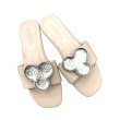 画像1: Women's  metal buckle open toe flat with soft bottom slippers  sandals slide sandals　メタル付きスライドフラットサンダル レディース 女性用 シューズ  (1)