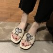 画像6: Women's  metal buckle open toe flat with soft bottom slippers  sandals slide sandals　メタル付きスライドフラットサンダル レディース 女性用 シューズ  (6)