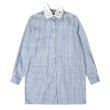 画像3: middle section long blue and white striped long-sleeved shirt beaded sequined temperament dressストライプ長袖シャツビーズスパンコール付きシャツ　ブラウス　チュニック　 (3)