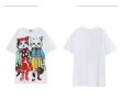 画像4: cat  Print loose T-shirt 　キャット　猫プリントラウンドネックルーズ丈半袖Tシャツ　チュニック (4)