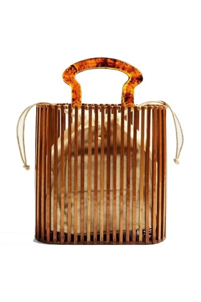 画像1: bamboo basket basket personality bagバンブー バケットトートカゴ　籠　かごトートバック　 (1)