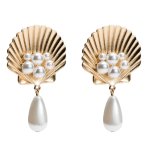 画像3:  shell imitation pearl earrings　シェル＆パールピアス　イヤリング (3)