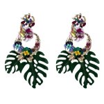 画像6: flower diamond  earrings　エスニック大き目のフラワー＆ラインストーンピアス　イヤリング (6)