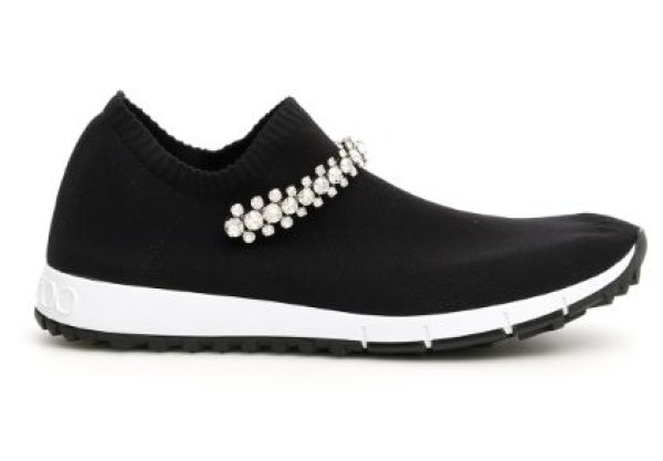 画像1: WOMEN’S Elastic rhinestone bottom socks shoes sneakers エラスティックラインストーン付ソックスブーツ　スニーカー (1)