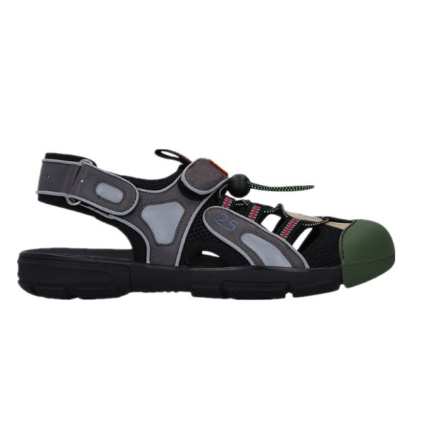 画像1: Women's Adjustable Velcro straps and slingback straps Leather mesh flat sandalsベルクロストラップレザー メッシュ フラット サンダルスリッパ シューズ・靴 サンダルレディース 女性用 シューズ  (1)