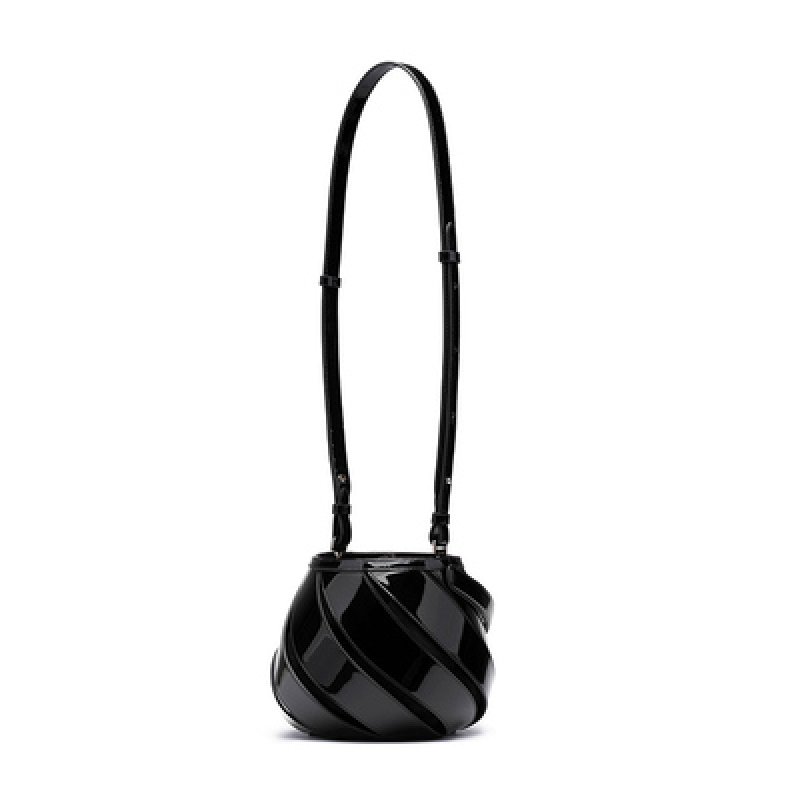 画像3: small round Lantern shoulder tote  bag handbags ランタン型スモールショルダー トートレザーハンドストラップバッグ   (3)