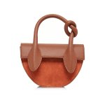画像2: small semi-circular shoulder tote 2way bag handbags 半円型スモールショルダー トートレザーハンドストラップバッグ 　 (2)