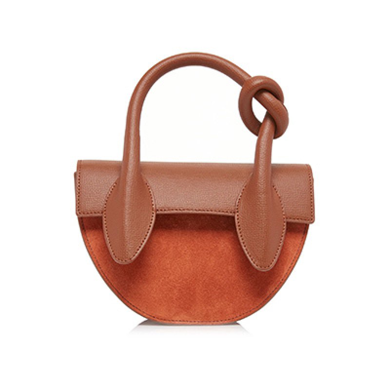 画像2: small semi-circular shoulder tote 2way bag handbags 半円型スモールショルダー トートレザーハンドストラップバッグ 　 (2)