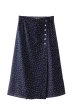 画像7: Women's French retro style floral button polka dot high waist split skirt skirt レオパード　ヒョウ柄膝丈スカート (7)
