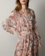 画像3:  Women's Floral Print  Long Sleeve Slim Dress  膝下丈ロングフローラル長袖ロングドレス　ワンピース (3)