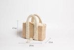 画像6:  straw holiday package woven pearls hand chain bag crossbody shoulder bag　パール 真珠ハンドルトートショルダー２WAYカゴ かご 籠バッグ 　 (6)