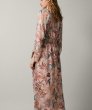 画像4:  Women's Floral Print  Long Sleeve Slim Dress  膝下丈ロングフローラル長袖ロングドレス　ワンピース (4)