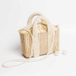 画像4:  straw holiday package woven pearls hand chain bag crossbody shoulder bag　パール 真珠ハンドルトートショルダー２WAYカゴ かご 籠バッグ 　 (4)