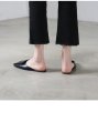 画像9: Women'ssquare head flat slippers outside wearing simple wild Baotou sandalsレザーフラットミュール サンダルスリッパ シューズ・靴 レディース 女性用 シューズ  (9)