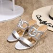 画像4: Women'shigh-heeled sandals and slippers 太目ヒールレザー サンダルスリッパ シューズ・靴 レディース 女性用 シューズ  (4)