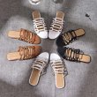 画像5: Women's flat belt temperament sandals slippers フラットレザー サンダルスリッパ シューズ・靴 レディース 女性用 シューズ  (5)