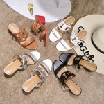 画像9: Women'shigh-heeled sandals and slippers 太目ヒールレザー サンダルスリッパ シューズ・靴 レディース 女性用 シューズ  (9)