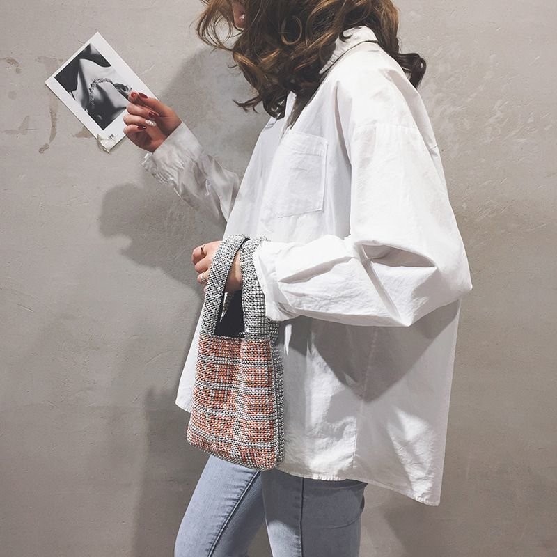 画像3: fashion bling rhinestone handbagラインストーントートバッグ　巾着ハンドバック (3)