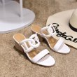 画像6: Women'shigh-heeled sandals and slippers 太目ヒールレザー サンダルスリッパ シューズ・靴 レディース 女性用 シューズ  (6)