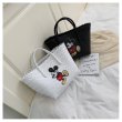 画像2:   Basket tote bag with sequin Mickey Mouse handbag スパンコールのミッキー付トートカゴ　籠ハンドバック (2)