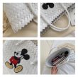 画像7:   Basket tote bag with sequin Mickey Mouse handbag スパンコールのミッキー付トートカゴ　籠ハンドバック (7)