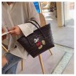 画像4:   Basket tote bag with sequin Mickey Mouse handbag スパンコールのミッキー付トートカゴ　籠ハンドバック (4)