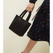 画像2:    handmade beaded black& red small pearl crowd hand bag ブラック＆レッドパールハンドメイドトートショルダーハンドバック (2)