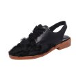 画像2: women's   low-heeled irregular fringed lace leather fairy shoes flat pumps  shoesバックベルト レースアップ フワフワフリンジサンダル パンプス  (2)