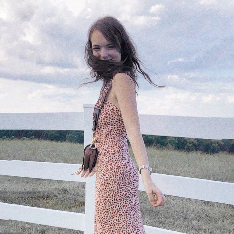 画像4:  Women's maple leaf small floral print camisole dress   花柄キャミソールドレスロングフィッシュテール ワンピース (4)