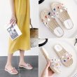 画像4: Women's Espadow with transparent rhinestones Flat sandals slippers   クリアラインストーン付エスパドリーユ オープントゥ フラット サンダル　スリッパ シューズ・靴 レディース 女性用 シューズ  (4)