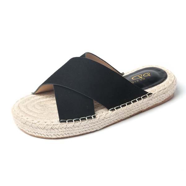 画像1: Women's Espadow  fisherman sandals Flat sandals slippers   エスパドリーユ オープントゥ フラット サンダル　スリッパ シューズ・靴 レディース 女性用 シューズ  (1)