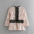 画像4: women's  stitching lace collar shirt 7部袖丈レースブラウス　プルオーバー (4)