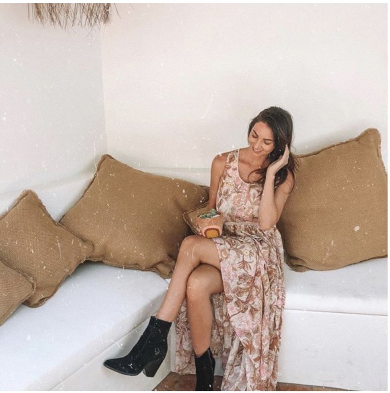 画像3:  Women's positioning printing sleeveless printed dress long dress フローラル花柄ロング マキシ丈ドレス ワンピース フローラル ボヘミアン (3)