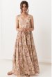 画像1:  Women's positioning printing sleeveless printed dress long dress　フローラル花柄ロング マキシ丈ドレス ワンピース　フローラル　ボヘミアン (1)