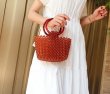 画像4:  transparent beads cute ring handbags ビーズ&リングハンドルオープンバッグ ハンドメイドトートバック (4)