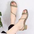 画像4: Women's buckle fairy simple sandals   シンプル太目ヒールサンダル　シューズ・靴 レディース 女性用 シューズ  (4)