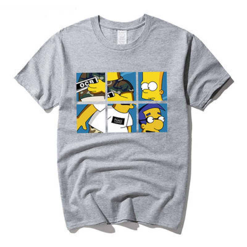 画像4:  anime SIMPSONS  cartoon short-sleeved T-shirt  シンプソンズプリント半袖Ｔシャツ　男女兼用 (4)
