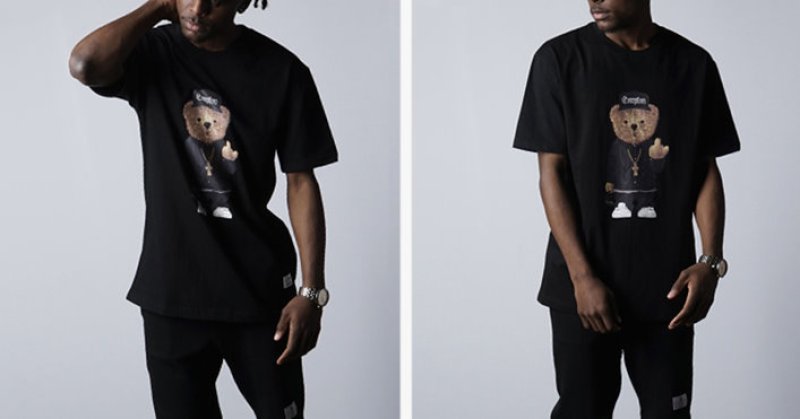 画像2: Men's Compton bear Prin Short Sleeve T-Shirt  コンプトンベアプリント半袖Ｔシャツ　男女兼用 (2)