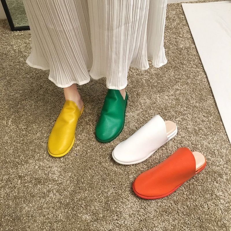 画像3: women's Baotou half slippers   フラットハーフスリッパ 　ローファー　サボ (3)