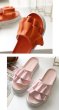 画像7: women's rhinestone thick bottom muffin open toe gather sandals support outdoor slippers ラインストーン付ギャザープラットホーム厚底フラットサンダルスリッパ サボ (7)