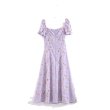 画像5:  Women's  French retro small floral light purple split dress long dress　フローラルロング マキシ丈ドレス ワンピース　ボヘミアン (5)